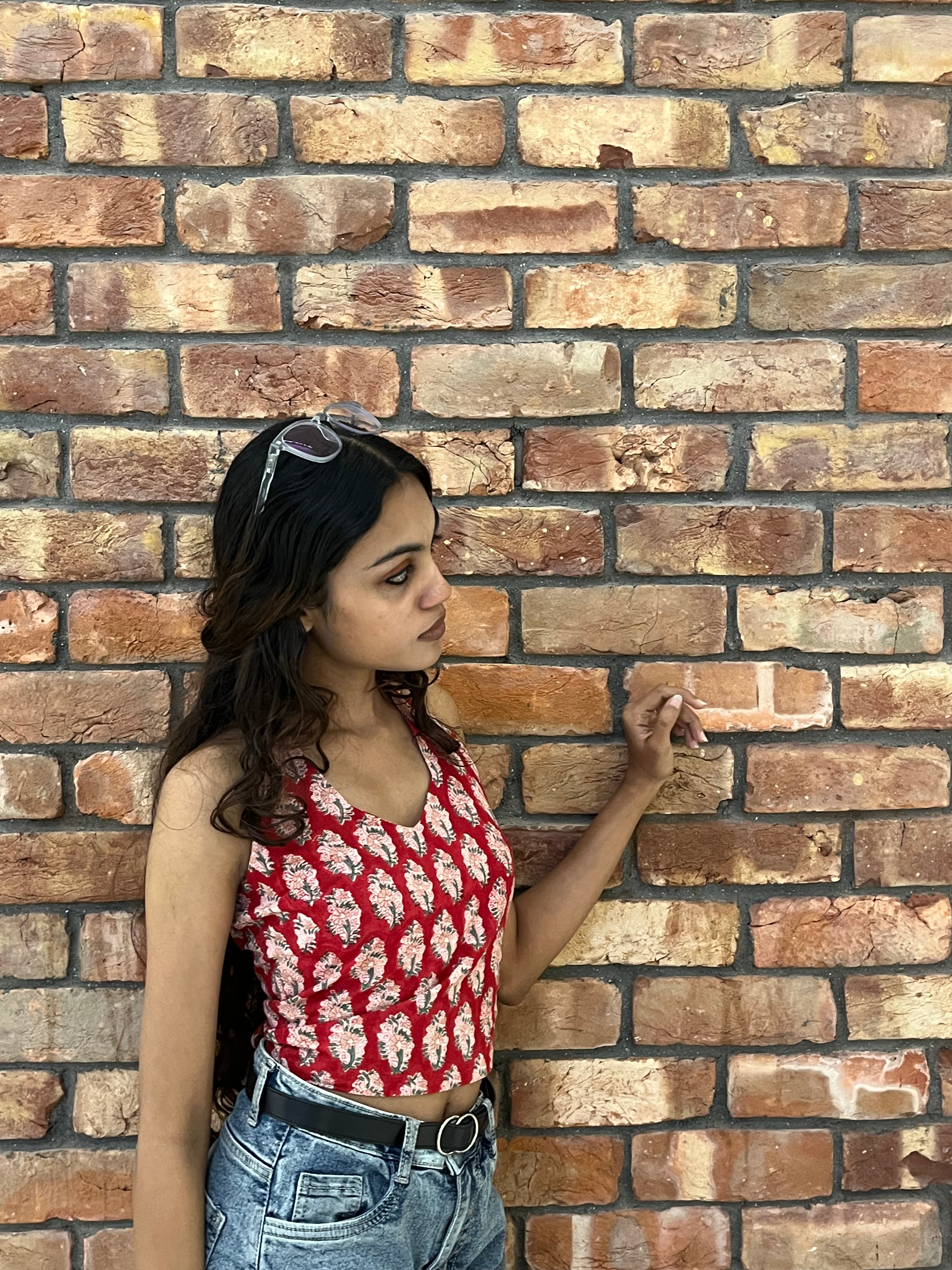 Sanganeri Buta Halter Neck Top