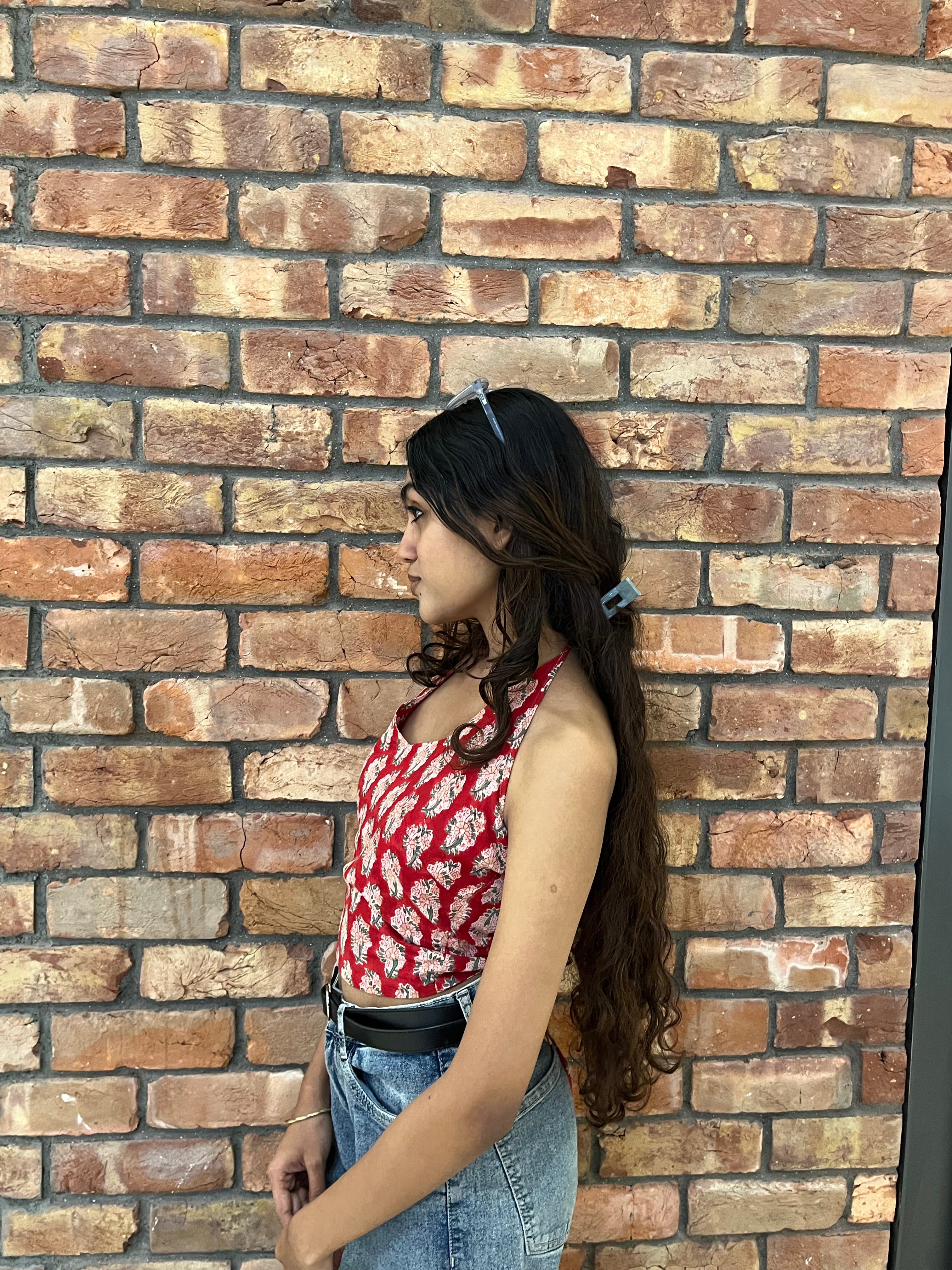 Sanganeri Buta Halter Neck Top